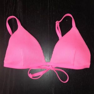 pink hollister ribbed bikini top